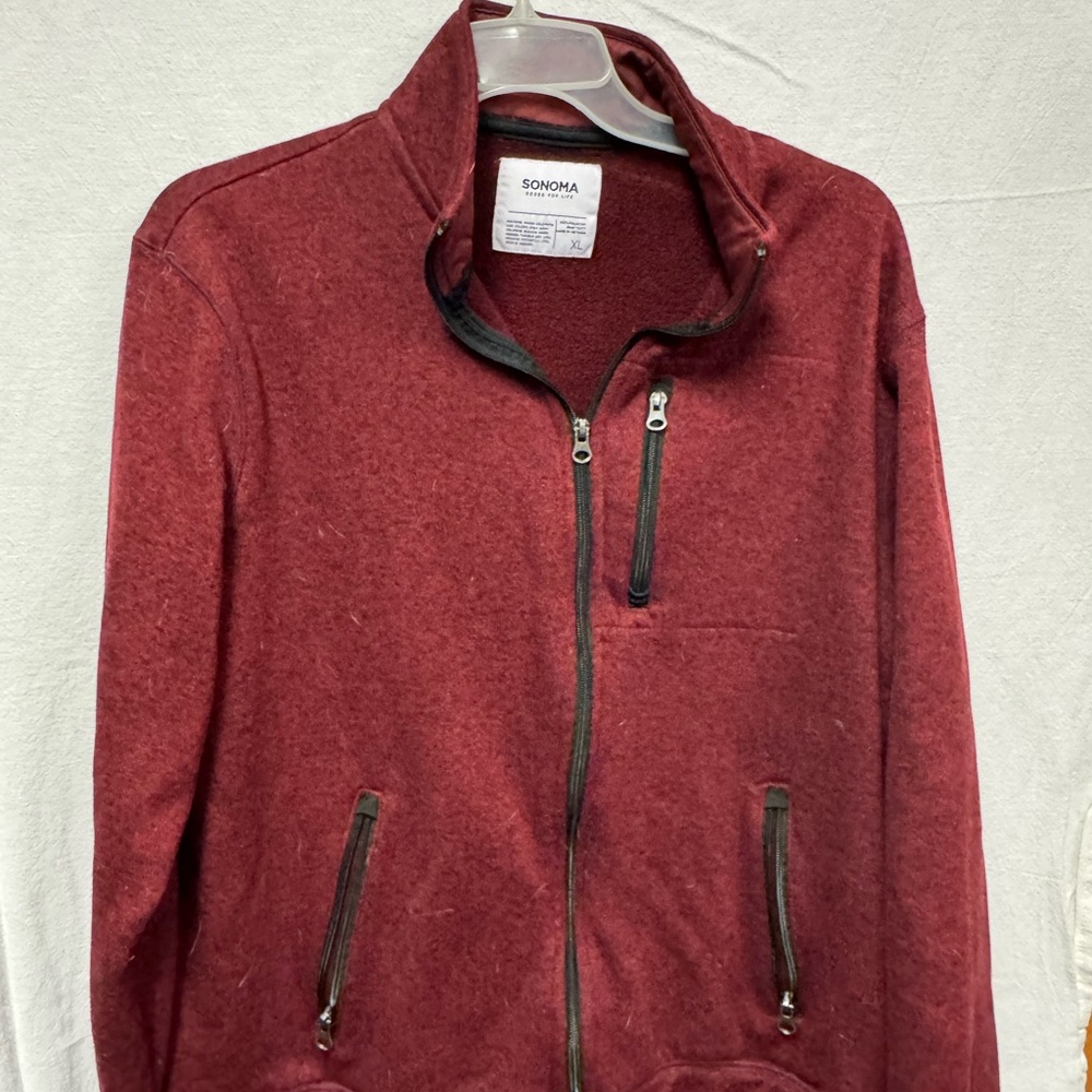 Sonoma Burgundy Fleece Jacket